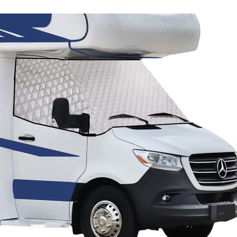 Fiat Ducato RV szélvédővédő, vastagított alumíniumfóliás kompozit gyapottal, antifagyasztó és árnyékoló