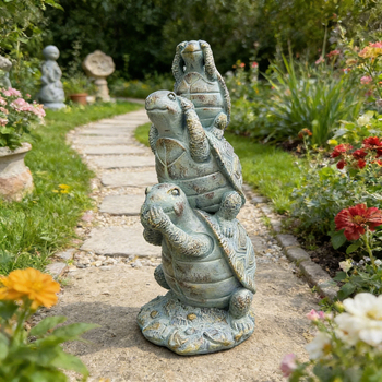 Realistične skulpture životinja od smole: velika bijela patka, guska i jezerska želva za uređenje vrta