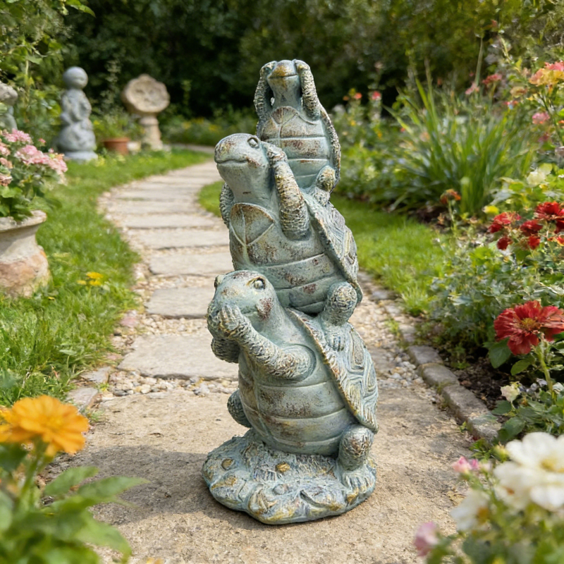 Realistične skulpture životinja od smole: velika bijela patka, guska i jezerska želva za uređenje vrta