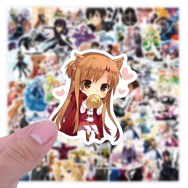 50 komada grafičkih naljepnica Sword Art Online za termos, auto, prtljagu, bilježnicu i skuter