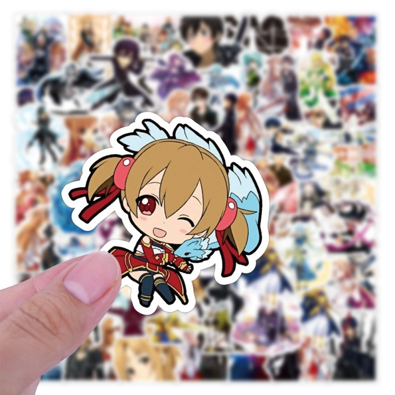 50 komada grafičkih naljepnica Sword Art Online za termos, auto, prtljagu, bilježnicu i skuter