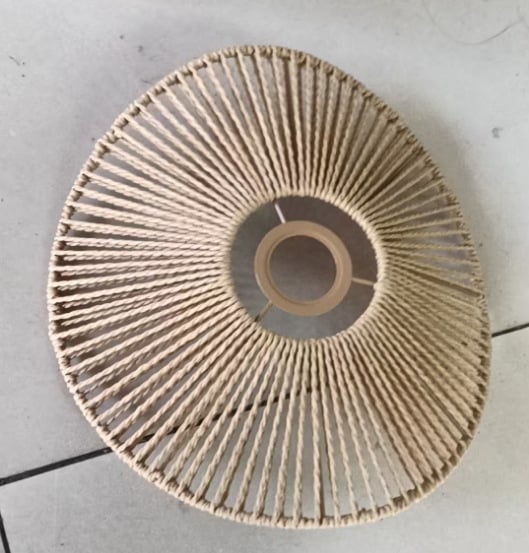Vintage abažur za lustru u obliku slamene kape – papirnati abažur za unutarnju dekoraciju, stil Wabi-Sabi