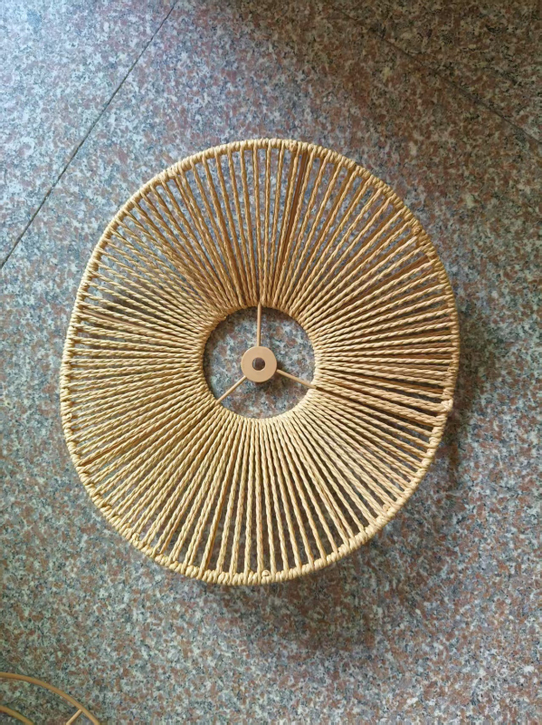 Vintage abažur za lustru u obliku slamene kape – papirnati abažur za unutarnju dekoraciju, stil Wabi-Sabi