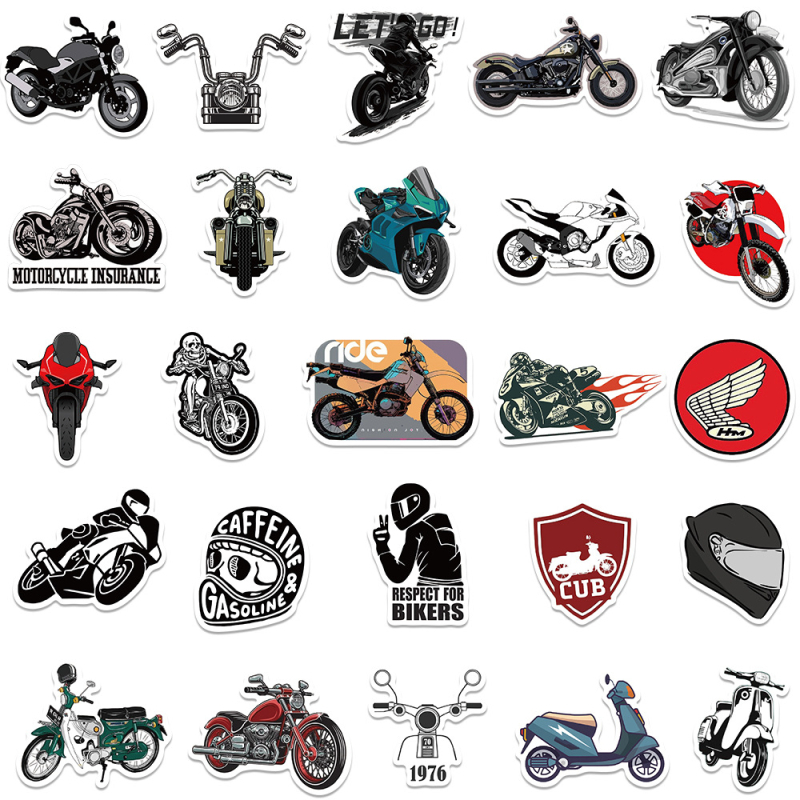50 vodootpornih retro graffiti naljepnica za motocikle, za prtljagu, bilježnice i kacige