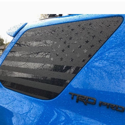 Декал за задното стъкло с американско знаме за Toyota 4Runner 2010–2023