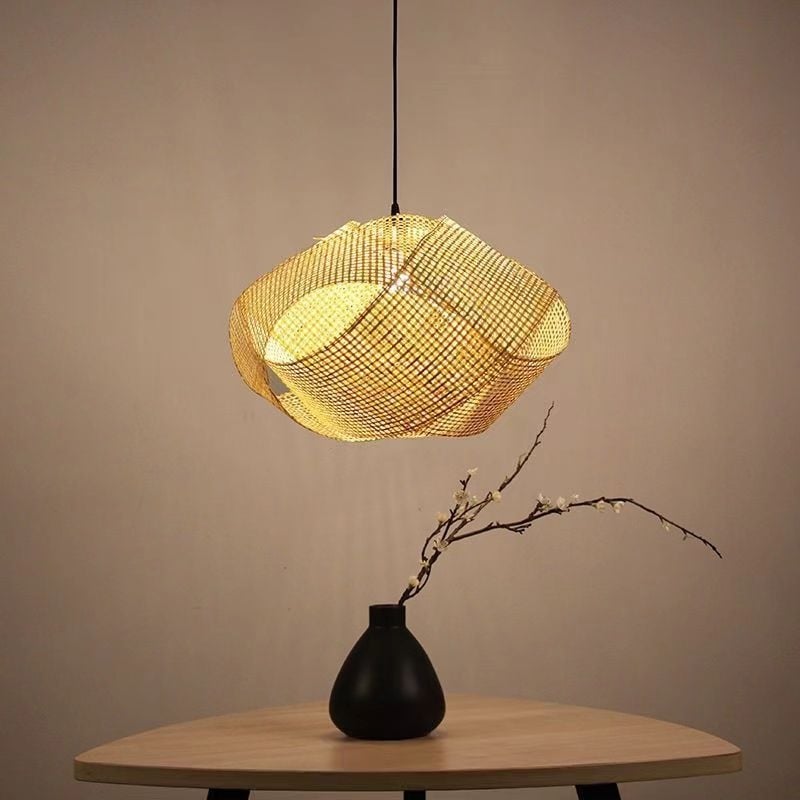 Bambusový luster v japonskom štýle s Wabi-Sabi pre hotely, čajovne a reštaurácie