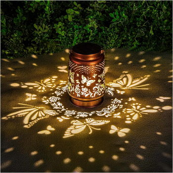 Lampa solară de grădină în formă de fluture, iluminare exterioară impermeabilă, lustru suspendat pentru grădină și living, LED extrem de luminos