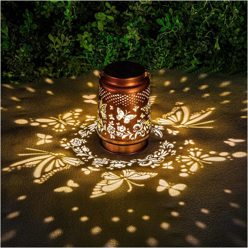Lampa solară de grădină în formă de fluture, iluminare exterioară impermeabilă, lustru suspendat pentru grădină și living, LED extrem de luminos