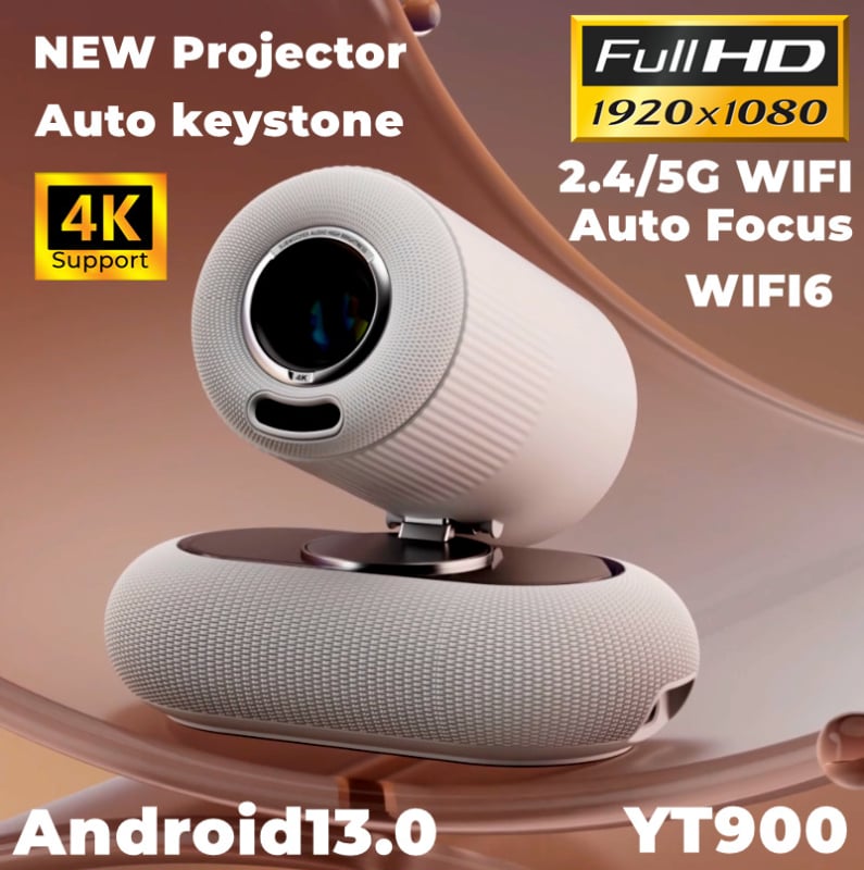 YT900 компактен домашен проектор 1080p, преносим мини офис проектор за телефон