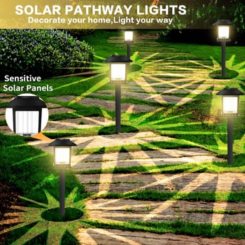 Lampa solară LED pentru exterior, rezistentă la ploaie, cu design de căsuță, lampă pătrată pentru curte