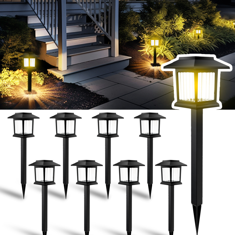 Lampa solară LED pentru exterior, rezistentă la ploaie, cu design de căsuță, lampă pătrată pentru curte