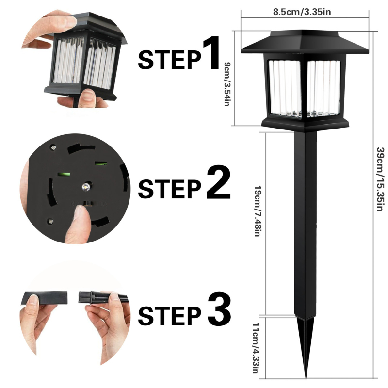 Lampa solară LED pentru exterior, rezistentă la ploaie, cu design de căsuță, lampă pătrată pentru curte