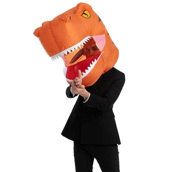 Naduvani dinosaurus kapuljača za Halloween, maska Tyrannosaura, rekvizit za kostim
