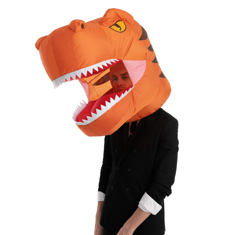 Naduvani dinosaurus kapuljača za Halloween, maska Tyrannosaura, rekvizit za kostim