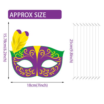 Maska za oči s perjem – dekorativni rekvizit za fotografije Mardi Gras
