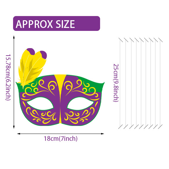 Maska za oči s perjem – dekorativni rekvizit za fotografije Mardi Gras