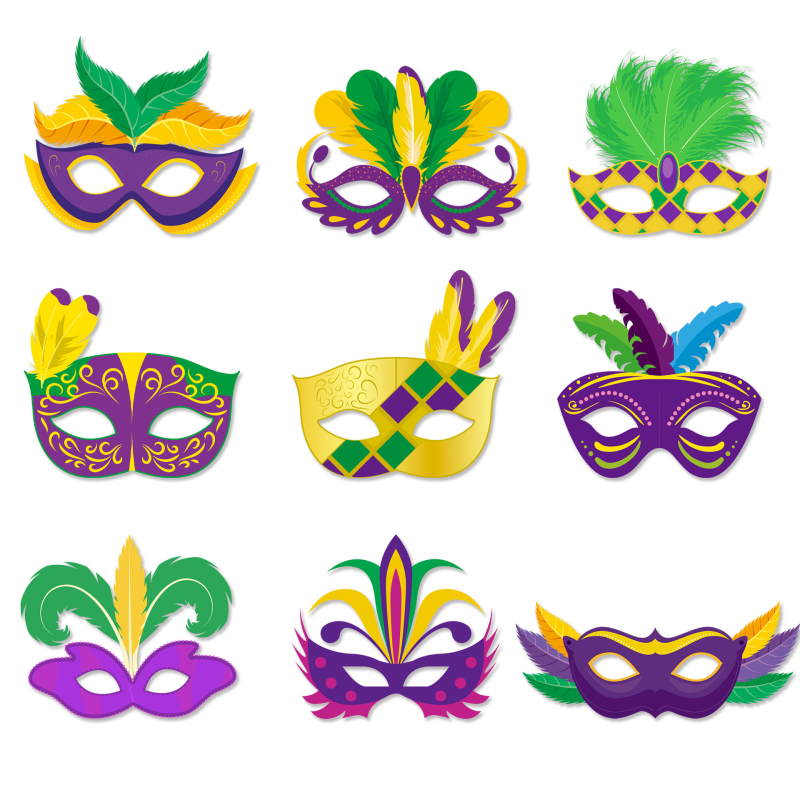 Maska za oči s perjem – dekorativni rekvizit za fotografije Mardi Gras