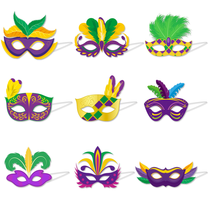 Maska za oči s perjem – dekorativni rekvizit za fotografije Mardi Gras