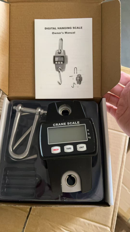 Prijenosna elektronička vaga s kukom 300 kg, industrijska, čvrsto aluminijsko kućište