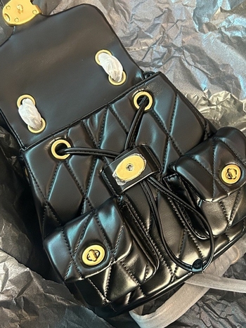 Tabby ruksak od denima plave boje s dijamantnim šavom i lančanim remenom, retro stil bucket torba za žene