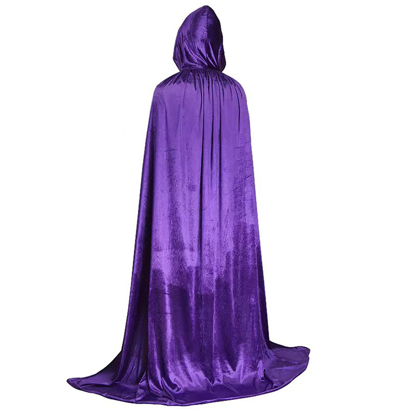 Halloween zlatni baršun kaput za odrasle i djecu, kostim demona vampira