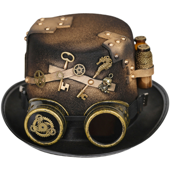 Steampunk cilindrična kapa za cosplay s viktorijanskim dizajnom i naočalama s motivom bočice lijekova