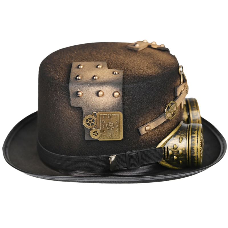 Steampunk cilindrična kapa za cosplay s viktorijanskim dizajnom i naočalama s motivom bočice lijekova