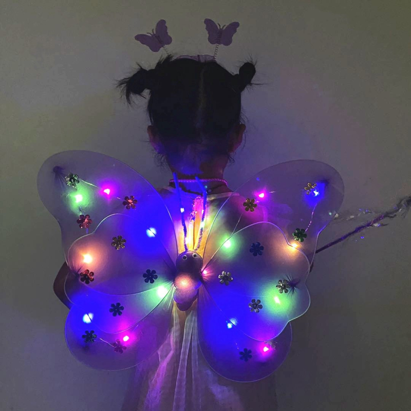 Dječji Halloween: plesna suknja s krilima leptira, vila i elf cosplay rekviziti