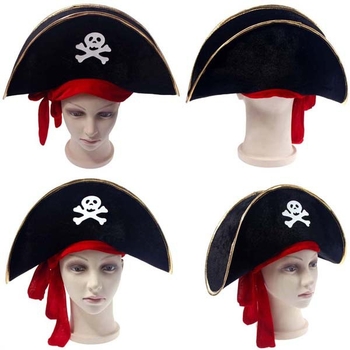 Piratska kapa s crvenom vrpcom za Halloween, rekviziti za scenske nastupe i kostime