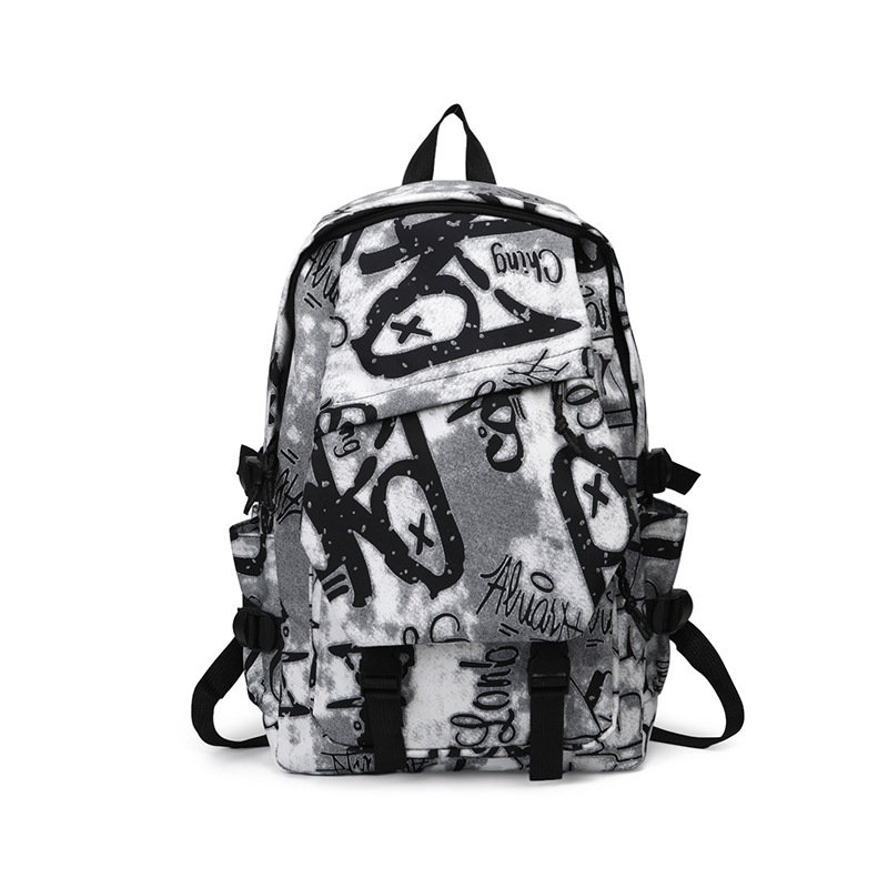 Novi graffiti ruksak velike kapacitete, unisex, gradski stil, za učenike srednje škole i fakultete, putni ruksak, materijal Oxford, 16-inčni prijenosnik stane