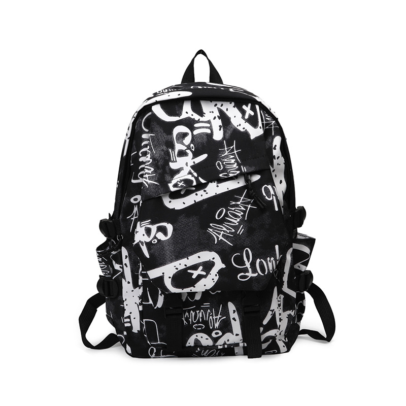 Novi graffiti ruksak velike kapacitete, unisex, gradski stil, za učenike srednje škole i fakultete, putni ruksak, materijal Oxford, 16-inčni prijenosnik stane