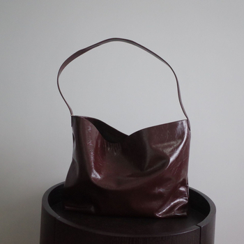 Le Orange: Nova korejska niša dizajn crossbody torba od kože s maslano-voskovim završnim slojem, svakodnevna torba za rame u bucket bag stilu, dvostruka koža