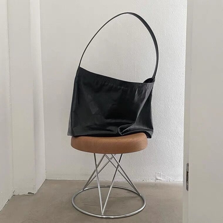 Le Orange: Nova korejska niša dizajn crossbody torba od kože s maslano-voskovim završnim slojem, svakodnevna torba za rame u bucket bag stilu, dvostruka koža