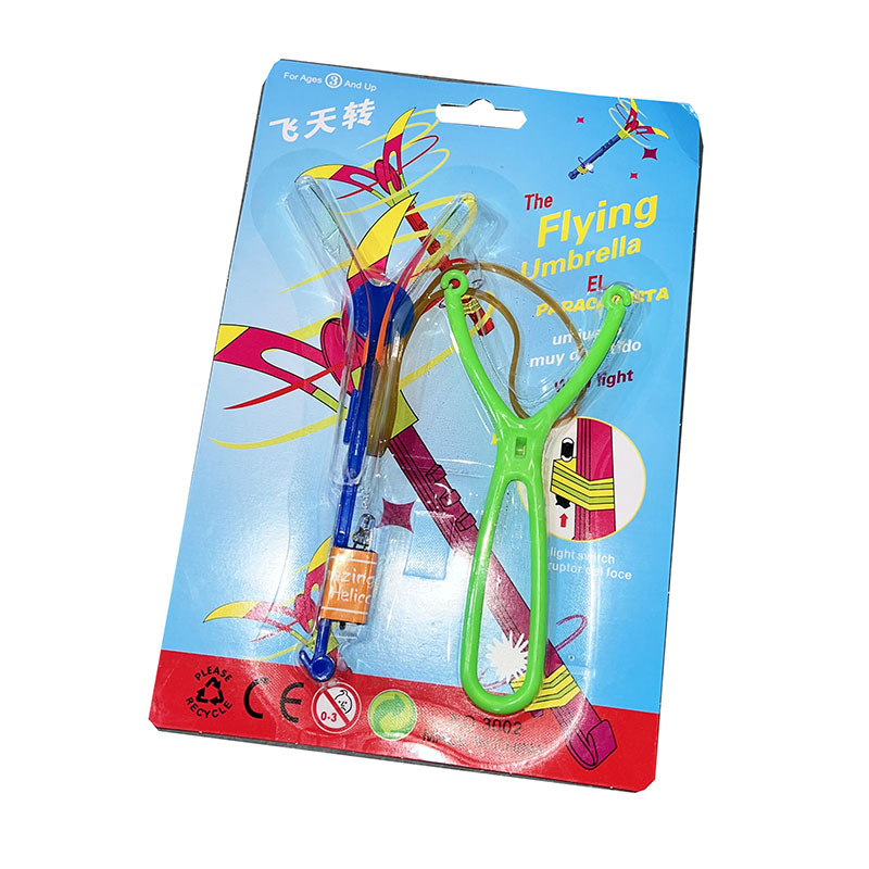 Φωτεινό σετ παιδικών παιχνιδιών: slingshot, bamboo dragonfly, flying sword