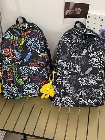 Ruksak velikog kapaciteta, graffiti stil, japanski dizajn za srednju školu, unisex