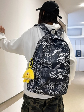 Ruksak velikog kapaciteta, graffiti stil, japanski dizajn za srednju školu, unisex