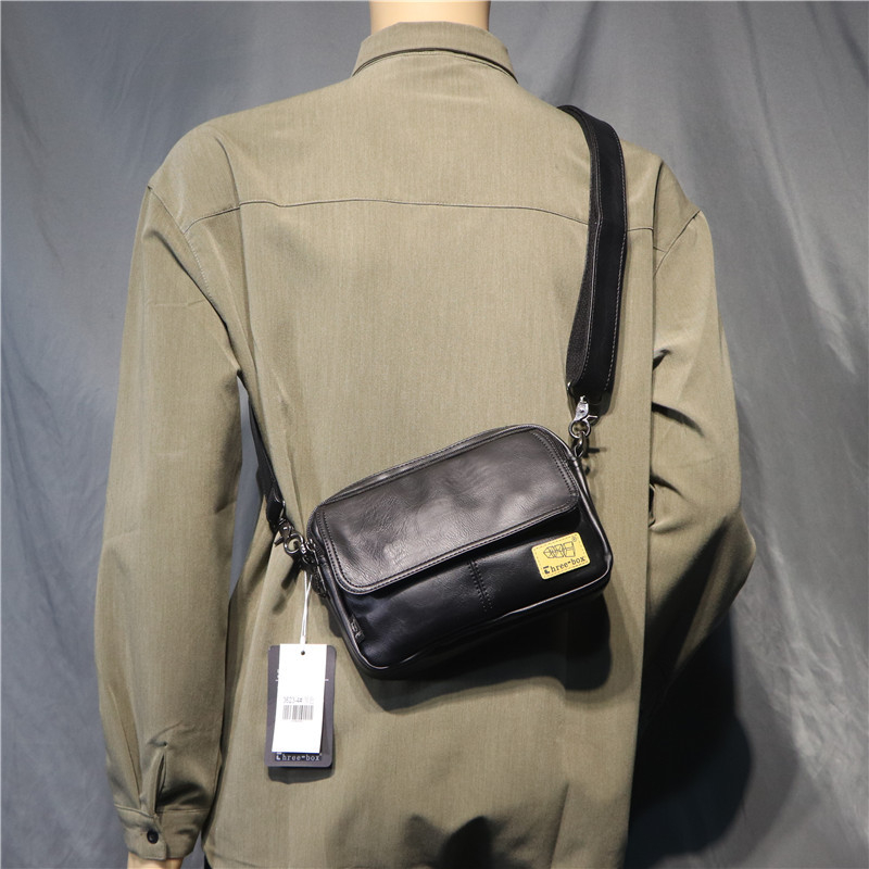 threebox Muška crossbody torba u japanskom stilu, PU horizontalna mala torba za telefon