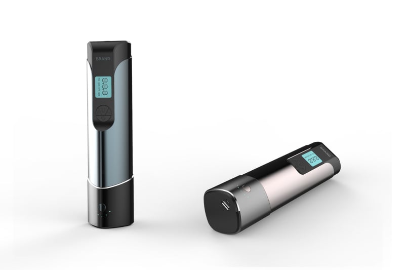 Bežična prijenosna mini pumpa za automobil s digitalnim displejem, USB-C napajanje, 12V, 80W, LED svjetlo, za bicikle, lopte i automobile