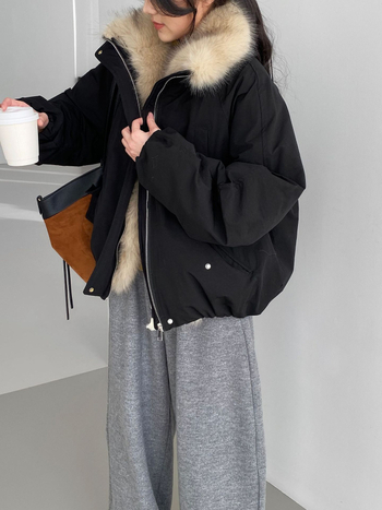 Ženska zimska parka s krznim ovratnikom, korejski retro stil, slobodan kroj, toplo C3561