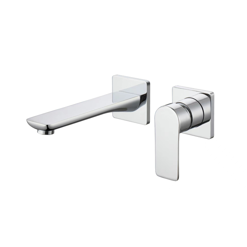 Κρυφή ενσωματωμένη δύο-τμηματική μοντέρνα βρύση για νιπτήρα μπάνιου, χρώμα gunmetal γκρι