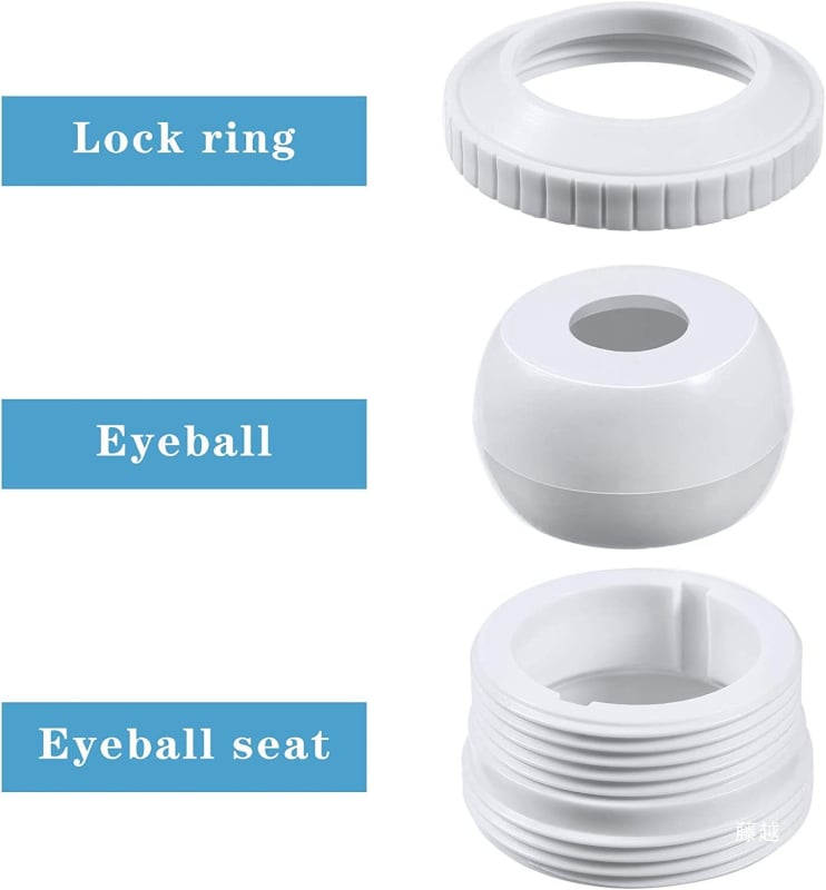 SP1419D Duza de masaj pentru piscină, duză eyeball și ieșire, conector Bull's Eye