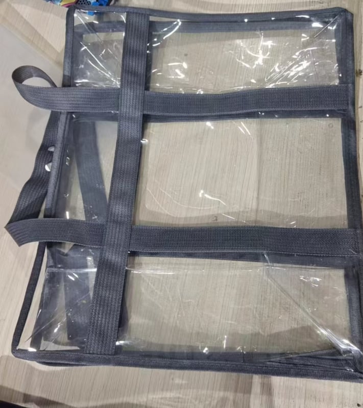 Miaona Sac de depozitare pentru cuverturi din PVC gros, transparent, cu fermoar
