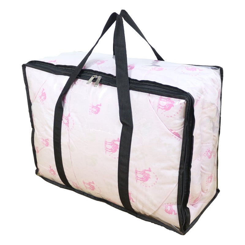 Miaona Sac de depozitare pentru cuverturi din PVC gros, transparent, cu fermoar
