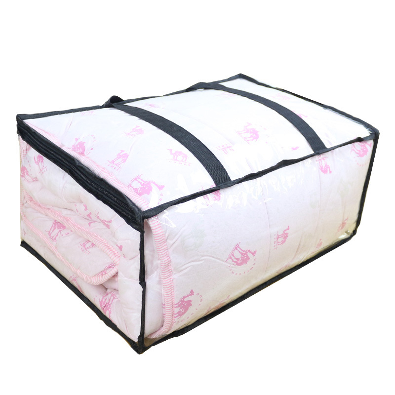 Miaona Sac de depozitare pentru cuverturi din PVC gros, transparent, cu fermoar
