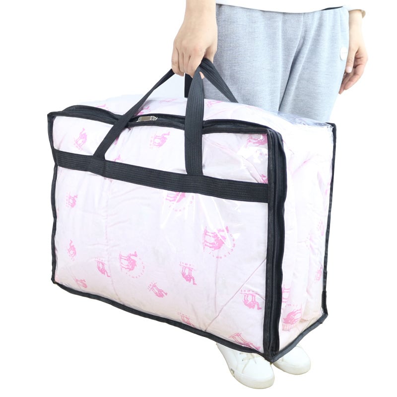 Miaona Sac de depozitare pentru cuverturi din PVC gros, transparent, cu fermoar
