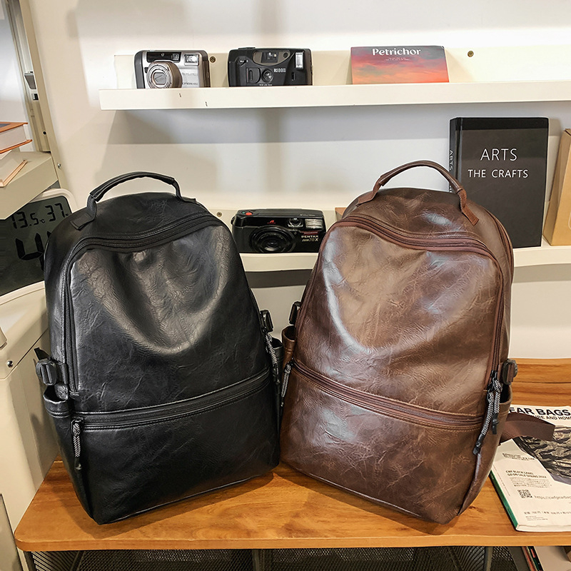 Retro PU ruksak za učenike i studente, veliki kapacitet, za 15-inčni prijenosnik, unisex