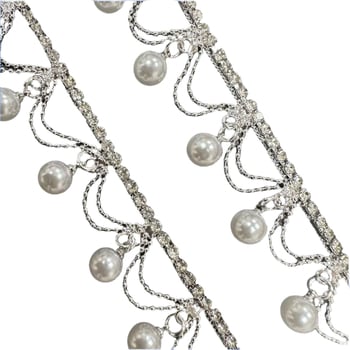 Colier nou cu lanț de perle și lanț cu pietre, cu ciucuri și cristale, lanț gheară, pentru haine și genți, accesorii DIY, versatil