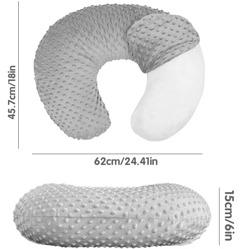 Pernă de alăptare în formă de U, cu țesătură Bean fleece, pentru alăptare și hrănire a bebelușului