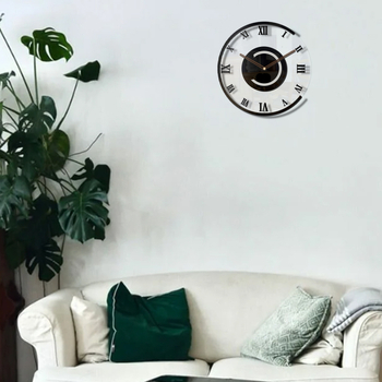 Ceas de perete din acril, în stil Ins, minimalist, cu autocolant de perete, mișcare silențioasă, decor modern