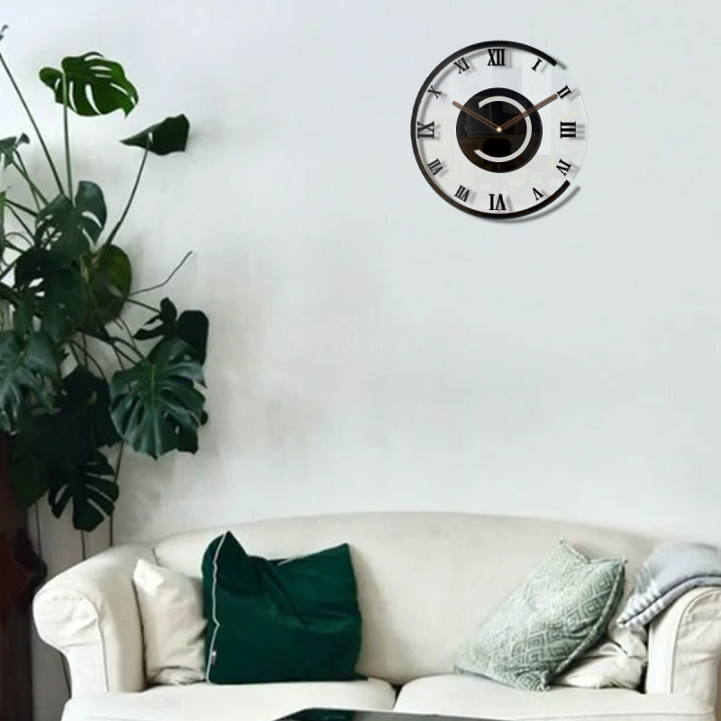 Ceas de perete din acril, în stil Ins, minimalist, cu autocolant de perete, mișcare silențioasă, decor modern